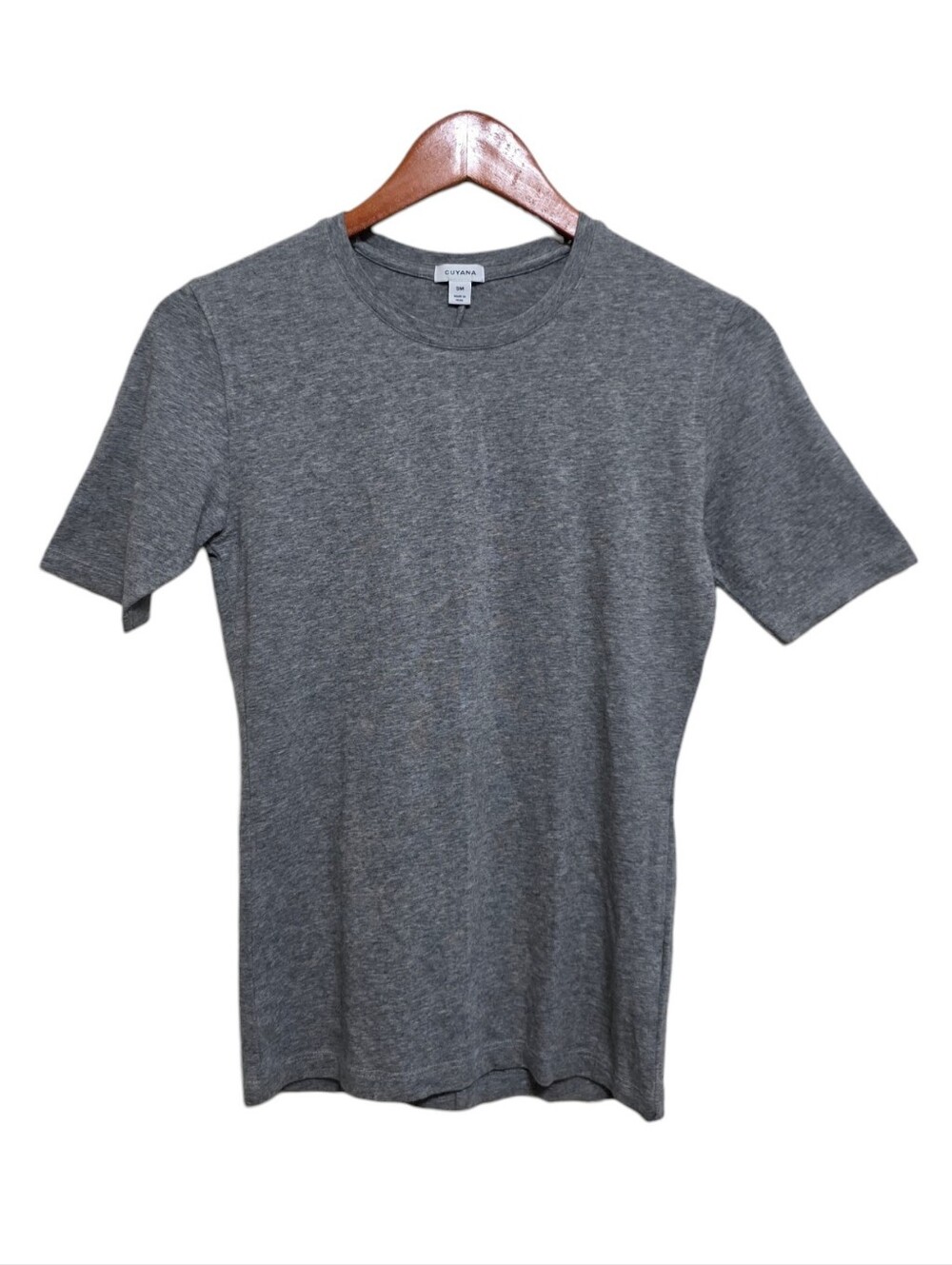 Cuyana Short Sleeve Modal Blend Tee in Light Grey Size Small